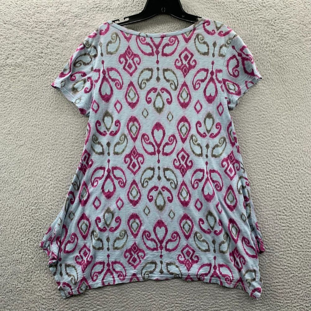 FRESH PRODUCE Blouse Womens Medium Top Geometric Blue Purple* - Picture 2 of 9